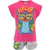 Disney Stitch T-Shirt e Pantaloncini da Ragazza, Pigiama in Morbido Cotone, Set Estivo in 2 Pezzi 'Hello' Stitch, Taglia 12 Anni | Rosa