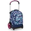 Seven Trolley Scuola Tyre Maxi Ruote, Viola Blu, Crystal Purple, 3 in 1, Triplo Uso, Zaino Con Carrello Sganciabile e Crossover System, Zaino Scuola Viaggio, Bambina Ragazza