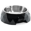 Record - Ciotola per Cani Diamond - Acciaio Inox e Melamina - Rimovibile - Dotata di Gommini Antiscivolo - Dimensioni: Ø 22,5 cm - Capacità 700 ml - Colore Nero
