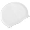 CLISPEED Cuffie da Nuoto in Silicone per Capelli Lunghi Cuffia a Cupola Impermeabile Cuffia Elastica Protezione per Le Orecchie Cuffia da Bagno Donna Uomo Nuoto Pratica Sport Cappello da Surf Bianco