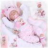 TYRUGD Realistico Bambole Reborn 22 Pollici 55 Cm Bambole Reborn Femmina Silicone Morbido Vinile Ragazza Bambini Giocattoli
