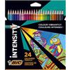 BIC Intensity, Matite Colorate per Adulti, Fusto Triangolare, Colori Brillanti e Intensi, 24 Unità