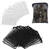 Wenrou 20 Pezzi Sacchetti Filtro Per Acquario, Sacchetti Filtro a Rete Per Supporti, Sacchetti a Rete Per Acquario, Sacchetto Filtro a Rete Per Acquario, Per Carbone Attivo, Acquari, Piscine, Nero, Bianco