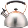 briebe Bollitore Induzione a Fischio 2,3 L, Acciaio Inossidabile Retro, Tutti Fornelli: Vetroceramica, Gas, Elettrico, Manico Cool Touch, per Tè, Caffè, Vintage, Tea Pot, Inox/Bronzo