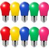 HUAMu Lampadina a LED colorata, E27,3 W, A50, a forma di pera, rosso, giallo, blu, verde, rosa, colori misti, per fate, luci colorate, decorazione di Halloween, feste, confezione da 10
