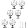 ShipeeKin 6 pz Cristallo Trasparente Rotondo Armadio Maniglia Della Porta Cassetto A Forma di Palla Guardaroba Tirare Pomello Maniglie A Forma di Diamante per Armadio Comò in Bagno Cucina Ufficio ect