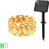 Etopgo Fata luminosa solare da esterno 5M 50 LED Fata luminosa da esterno Solare 8 modalità IP65 impermeabile per decorazioni da giardino Bianco caldo [1 pezzo]