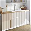 Surwin Tenda da Cucina Corta Elegante Tenda da Cucina Porta Finestra Velcro Tende dell'Armadio Antipolvere Oscuranti per Armadio da Cucina,Armadio,Bagno, Mensole (Astratto,W140xH100cm)