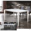 L'Aquila Design Arredamenti Tables&Chairs Tavolo in Vetro Bianco allungabile con Struttura in Metallo 830
