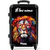 NoBoringSuitcases.com © Valigia rigida con ruote, trolley, bagaglio a mano, lucchetto TSA (Personalizzato: Leone colorato in stile graffiti), (Valigia media 67x43x25 cm)