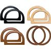 Kellegour 8 Pezzi Manici Legno per Borse,Manici per Borsa a Forma di D,Manico in Legno Forma Tondo,Manici di Ricambio,Manici in Legno per Borsa per Handmade Beach Bag Handbags Straw Bag Portafoglio