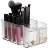 Relaxdays Portatrucchi, Organizer da Parete con 4 Scomparti e 2 Gancetti, Contenitore Make-Up, Plastica, Trasparente