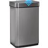 Relaxdays Pattumiera 60 L con Sensore di Movimento, Contenitore Rifiuti, Bidoncino Spazzatura in Acciaio Inox, a Batterie, Grigio