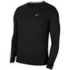 Nike M NK DF Miler Top LS, T-Shirt A Manica Lunga Uomo, Black/(Reflective Silv), XL