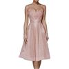 Kobilee Vestiti Anni 50 Donna Lungo Mezze Maniche Curvy Abiti da Cerimonia Formale Elegante Vestito Matrimonio con Corsetto Scollo a V Vestiti Anni 60 Cocktail Taglie Forti Vestiti Anni 50 Fucsia