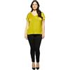 FIORELLA RUBINO: T-Shirt in Due Tessuti Curvy Size Giallo Stagione Primavera Estate 2024.