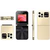 AZUIQiMeng Mini i15 Pro Telefono Cellulare Sbloccato 2024, Telefono Cellulare più Piccolo Al Mondo Sbloccato, Cellulare Per Anziani, Dual Sims, 1000mAh, 1.8 inch (Oro)