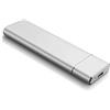 DOJGT Hard disk esterno portatile da 4 TB, 4000 GB, ad alta velocità, USB 3.1, HDD esterno per Mac, PC, laptop, M2 (argento, 4TB)