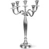 Gräfenstayn Candelabro portacandele 1, 3 o 5 Bracci - Varie Misure - candelabro Color Argento, Nero, Bianco od Oro (M, Argento)