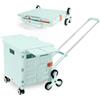 LexonElec Carrello Della Spesa Pieghevole Carrello Portatile Pieghevole con Ruote per Scalinate e Coperchio Magnetico Capacità di 80 Kg, Cassetta Rotante per Campeggio, Pesca e Stoccaggio Attrezzi -Verde U