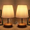 HSLighting Lampada da comodino Touch Dimmable: Lampada da tavolo Dimmable Control Moderna lampada da tavolo a LED Retro con lampadine la lettura Soggiorno Stanza dei bambini Paralume in tessuto per da letto