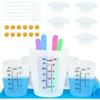 Creahaus Kit di misurini in silicone per resina, antiaderenti, numero nero 250 e 100 ml, bicchieri di miscelazione in resina epossidica, accessori riutilizzabili in resina con tappetino in silicone,