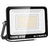 PICAA Faretto LED da Esterno, 100W Faro da Lavoro a LED Bianca Caldo, luce di sicurezza LED,Proiettore Super Luminoso, Proiettore da Costruzione per Campeggio, Riparazione Auto, Escursionismo e Pesca