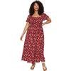 Trendyol Relaxed Fit Woven Dress Women Plus Size Midi A-Line Abito in Tessuto Taglie Forti dalla vestibilità Rilassata, Burgundy, 82 Donna