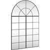 vidaXL Specchio da Parete Nero 100x150 cm Arco in Ferro, specchio a muro, specchio a parete ad arco, specchio da salotto, specchio