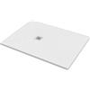 Bagnoexpert Piatto doccia 100x120 h.2 8 in marmo resina effetto pietra bianco opaco Ardesia