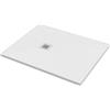 Bagnoexpert Piatto doccia 75x100 h.2 8 in marmo resina effetto pietra bianco opaco Ardesia