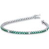 Gioielli di Valenza Bracciale Tennis in oro Bianco 18k con Smeraldi e Diamanti da 0,06 ct