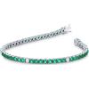 Gioielli di Valenza Bracciale Tennis in oro Bianco 18k con Smeraldi e Diamanti da 0,10 ct