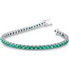 Gioielli di Valenza Bracciale Tennis a griffe in oro Bianco 18k con Smeraldi