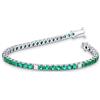 Gioielli di Valenza Bracciale Tennis griffe quadro in oro Bianco 18k con smeraldi e diamanti