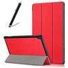 Artfeel Custodia per Lenovo Tab M10 TB-X605/TB-X505,Sottile Leggero Pelle Cover Pieghevole Supporto Regolabile Multi-Anglo Caso Slim Flip Folio Tablet Copertura,Rosso