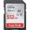 SanDisk Ultra 512GB SDXC Scheda, fino a 120 MB/s, Class 10, UHS-I, V10