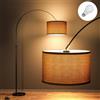 Modlicht Lampada ad arco JASMIN|Incluso LED E27|33cm Paralume in Tessuto Nero| Interruttore a pedale I Lampada da terra Vintage adatta per Soggiorno, Camera da letto, Hotel