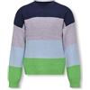 ONLY KIDS ONLY Kogsandy L/S Knt Noos Maglione lavorato a maglia, Bambine e ragazze, Island Green/Stripes/dress Blues/Lavendula/Angel Falls, 134-140