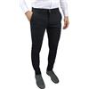 Evoga Pantaloni Uomo Slim Fit Invernali Alta Sartoria Chino's Eleganti Casual (IT, Numero, 46, Regular, Regular, Nero)
