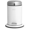Möve Steel - Pattumiera con Coperchio a Pressione Stand And Push Taglia Unica Bianco