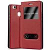 Cadorabo Custodia Libro per Huawei P9 Lite in Rosso Zafferano - con Funzione Stand e Chiusura Magnetica - Portafoglio Cover Case Wallet Book Etui Protezione