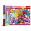 Trefl Trolls Band Together, Troll Glitter-Puzzle 100 Pezzi - Puzzle glitterato con pony, intrattenimento creativo, gioco per bambini dai 5 anni in su