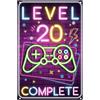 Tarklanda Targa in metallo retrò per il 20° compleanno ragazzo, LEVEL 20 COMPLETE, decorazione per 20 anni, divertente targa di compleanno 20, biglietto di compleanno per gamer 20, regalo di compleanno