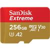 Sandisk 256gb Extreme Scheda Microsdxc + Adattatore Sd + Rescuepro Deluxe, Class 10