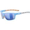 uvex sportstyle 229, occhiali sportivi unisex, specchiato, comfort senza pressione e tenuta perfetta, blue/mirror blue, one size