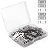 VIPMOON 50pz Cerniere Legno Piccole, 18 x 15mm Cerniera per Legno Cerniere a Scomparsa Acciaio Inox con 200 Viti Cerniere per Scatole Giocattolo, Fai da Te, Mobili, Artigianato in Legno (Argento)