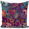 KUNQIAN Federa per cuscino in stile bohémien, viola, bohémien, mandala, paisley, hippie, decorazione astratta con fiori per casa, soggiorno, divano, letto, divano, 40 x 40cm