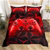 Loussiesd Set di biancheria da letto per giochi 135x200cm controller per videogiochi copripiumino per console per giocatori pulsanti di azione Copriletto morbido luminoso per camera da letto con ross