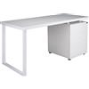 SAMIRA Scrivania per ufficio con cassettiera scrivania per cameretta colore bianco mod. Althea
